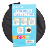 BLACK FOLDING LIGHT REFLECTOR FOR PHOTOGRAPHY  CARRING BAG INCLUDED - UNFOLDED 23.62in X 24 in